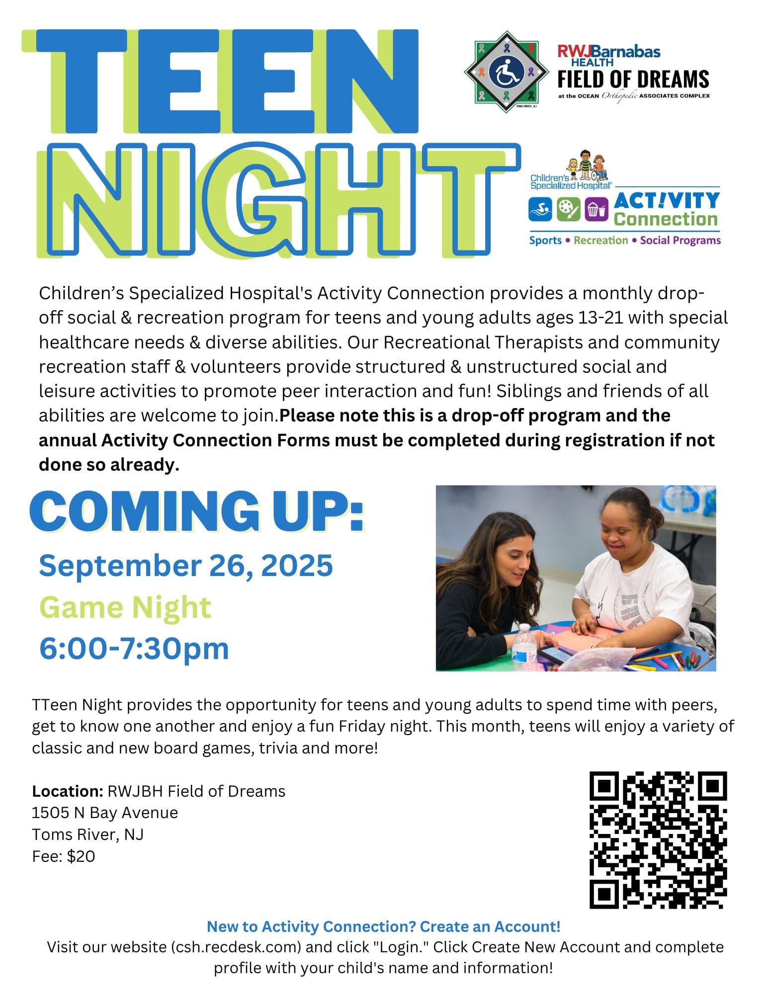 September 25 Teen Night